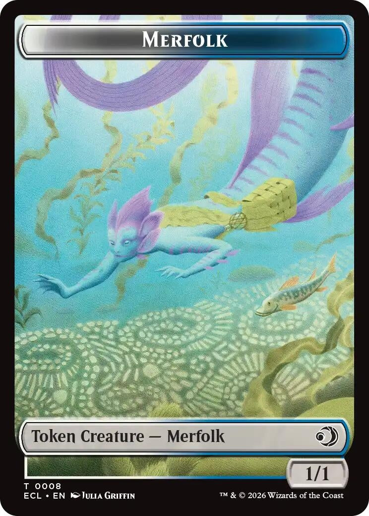 Image for Merfolk // Worm Double-Sided Token (8 // 9) - Magic: The Gathering