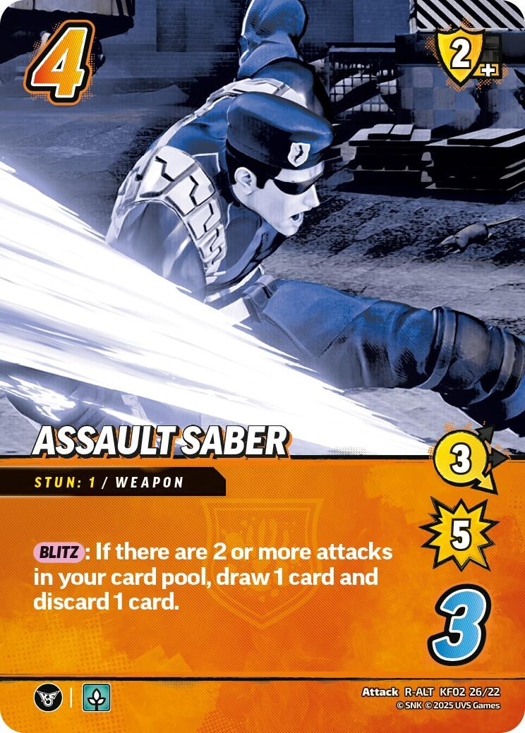 Image for Assault Saber (Alternative Art) (KF02 26/22) (Challenger Series: The King of Fighters XV) - UniVersus
