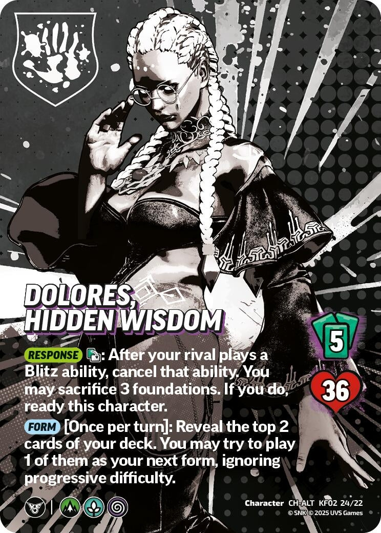 Image for Dolores, Hidden Wisdom (Alternative Art) (KF02 24/22) (Challenger Series: The King of Fighters XV) - UniVersus