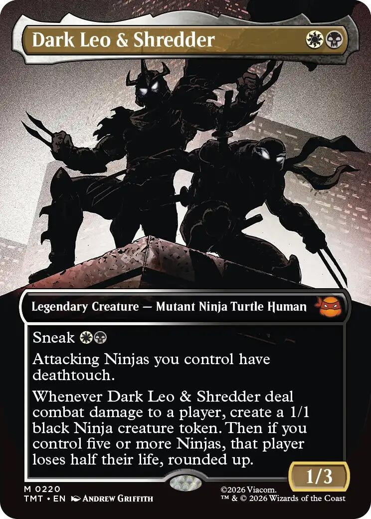 Image for Dark Leo & Shredder (Borderless) (220) (Teenage Mutant Ninja Turtles) - Magic: The Gathering