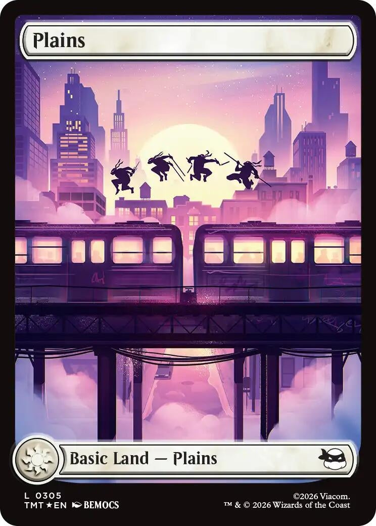 Image for Plains (0305) (Surge Foil) (305) (Teenage Mutant Ninja Turtles) - Magic: The Gathering