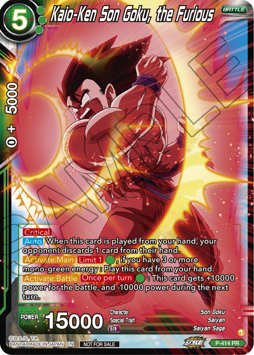 Kaio-Ken Son Goku, the Furious (Zenkai Series Tournament Pack Vol.1) (P-414) [Tournament Promotion Cards] | Red Riot Games CA