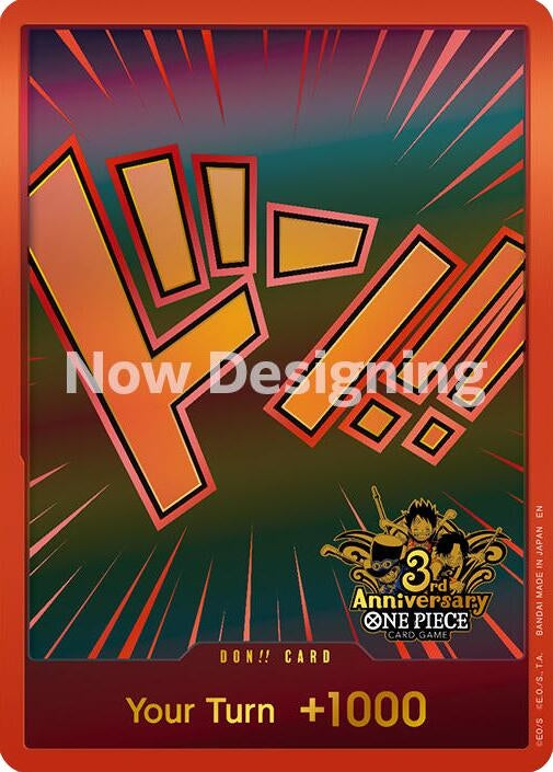 Image for DON!! Card (Japanese Version 3rd Anniversary Set) (One Piece Promotion Cards) - One Piece Card Game