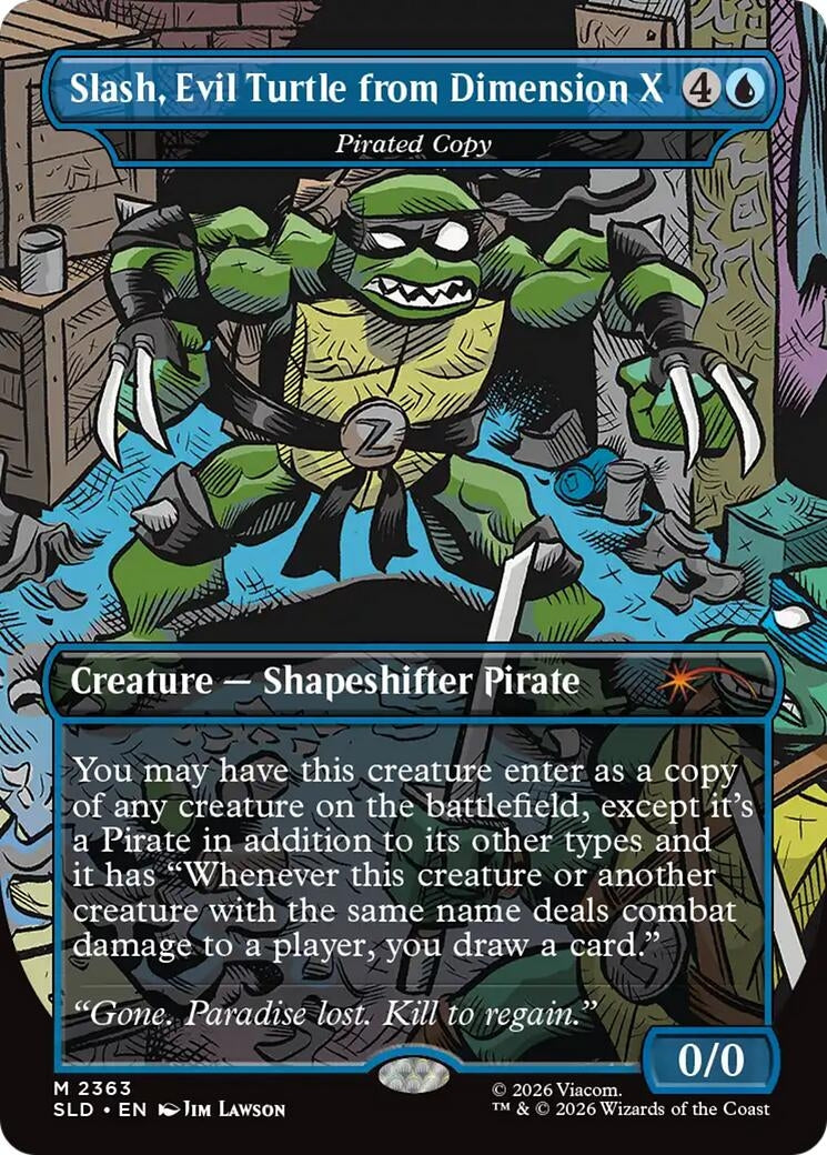 Image for Slash, Evil Turtle from Dimension X - Pirated Copy (2363) (Secret Lair Drop Series) (SLD) - Magic: The Gathering