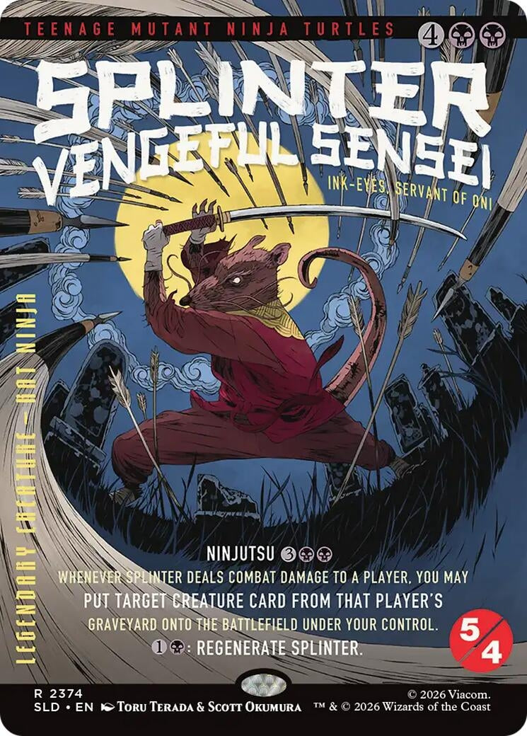Image for Splinter, Vengeful Sensei - Ink-Eyes, Servant of Oni (2374) (Secret Lair Drop Series) (SLD) - Magic: The Gathering