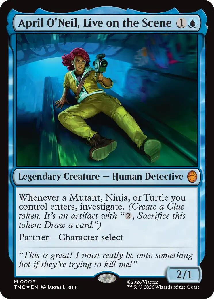 Image for April O'Neil, Live on the Scene (Surge Foil) (9) (Teenage Mutant Ninja Turtles) - Magic: The Gathering