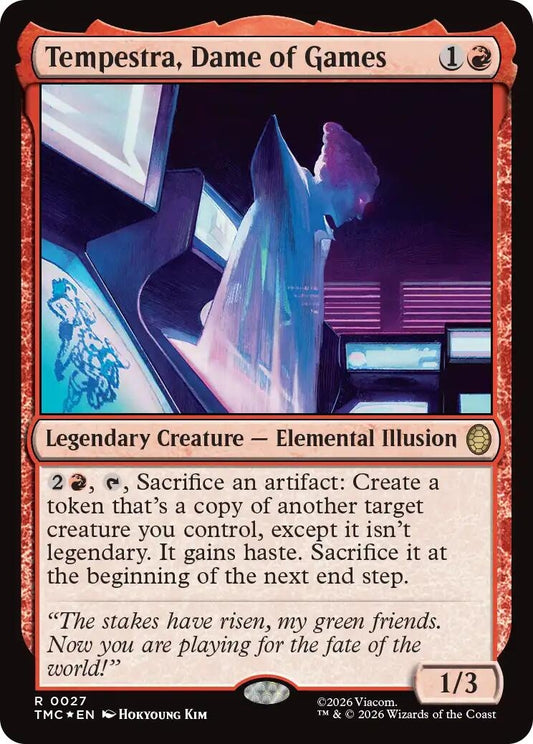 Image for Tempestra, Dame of Games (Surge Foil) (27) (Teenage Mutant Ninja Turtles) - Magic: The Gathering