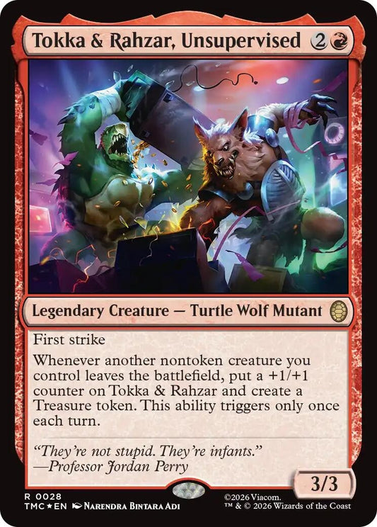 Image for Tokka & Rahzar, Unsupervised (Surge Foil) (28) (Teenage Mutant Ninja Turtles) - Magic: The Gathering