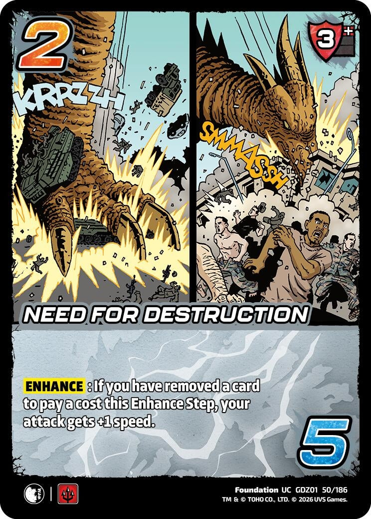 Image for Need for Destruction (GDZ01 50/186) (Godzilla: Reign of Kaiju) - UniVersus