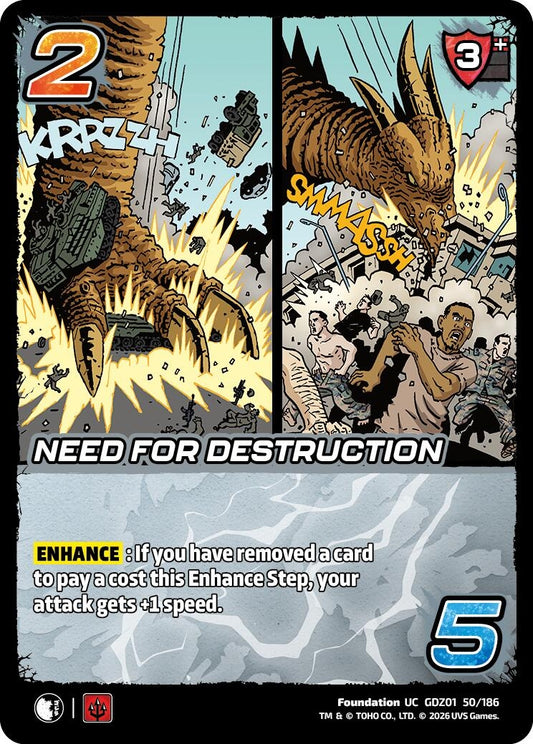 Image for Need for Destruction (GDZ01 50/186) (Godzilla: Reign of Kaiju) - UniVersus