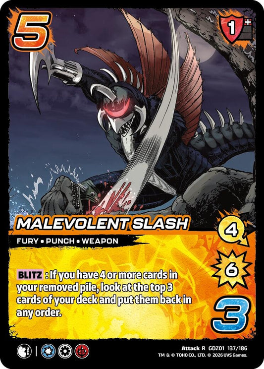 Image for Malevolent Slash (GDZ01 137/186) (Godzilla: Reign of Kaiju) - UniVersus