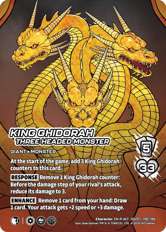 Image for King Ghidorah, Three-Headed Monster (Alternate Art) (GDZ01 198/186) (Godzilla: Reign of Kaiju) - UniVersus