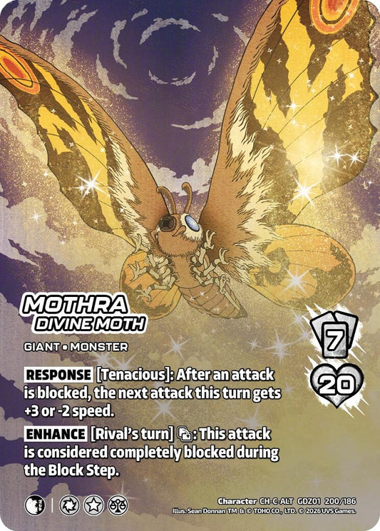 Image for Mothra, Divine Moth (Alternate Art) (GDZ01 200/186) (Godzilla: Reign of Kaiju) - UniVersus