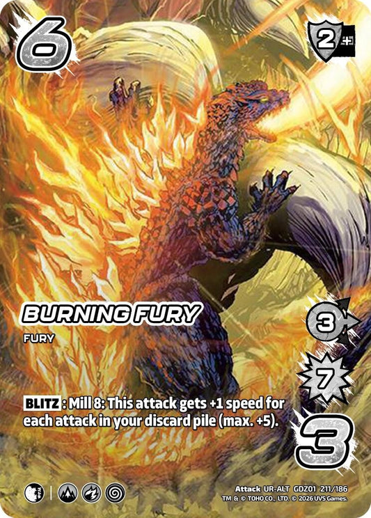 Image for Burning Fury (Alternate Art) (GDZ01 211/186) (Godzilla: Reign of Kaiju) - UniVersus