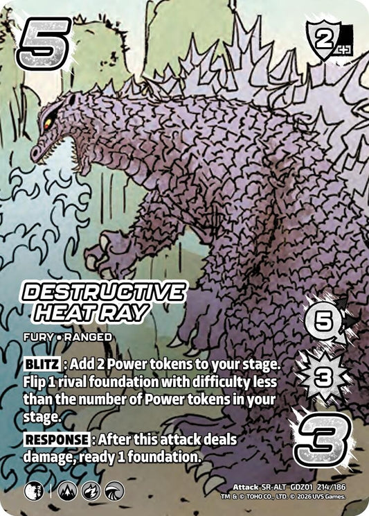 Image for Destructive Heat Ray (Alternate Art) (GDZ01 214/186) (Godzilla: Reign of Kaiju) - UniVersus