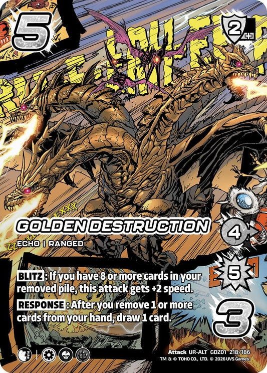 Image for Golden Destruction (Alternate Art) (GDZ01 218/186) (Godzilla: Reign of Kaiju) - UniVersus