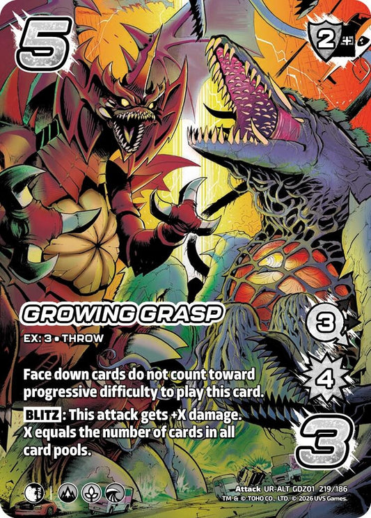 Image for Growing Grasp (Alternate Art) (GDZ01 219/186) (Godzilla: Reign of Kaiju) - UniVersus