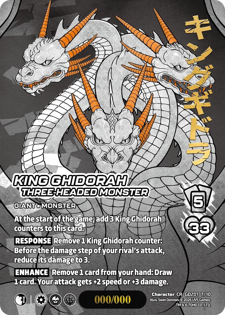 Image for King Ghidorah, Three-Headed Monster (Chrome Rare) (GDZ01 7/10) (Godzilla: Reign of Kaiju) - UniVersus