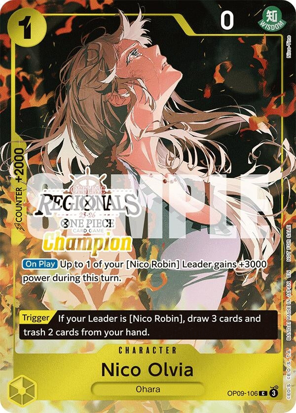 Image for Nico Olvia (Offline Regional Champion Card Set 2025 Vol.1) (OP09-106) (One Piece Promotion Cards) - One Piece Card Game