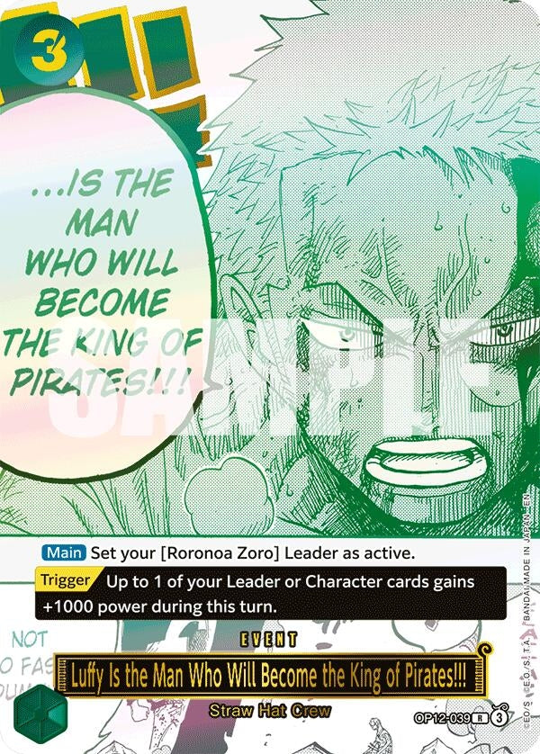 Image for Luffy Is the Man Who Will Become the King of Pirates!!! (Japanese Version 3rd Anniversary Set) (OP12-039) (One Piece Promotion Cards) - One Piece Card Game