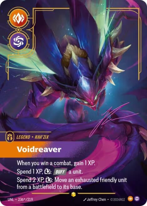 Image for Kha'Zix - Voidreaver (Signature) (236*/219) (Unleashed) - Riftbound: League of Legends Trading Card Game