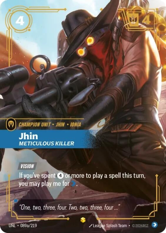 Image for Jhin - Meticulous Killer (Alternate Art) (089a/219) (Unleashed) - Riftbound: League of Legends Trading Card Game