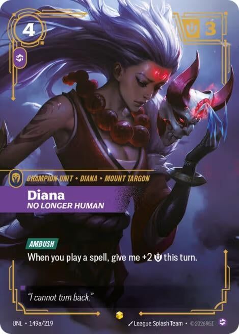 Image for Diana - No Longer Human (Alternate Art) (149a/219) (Unleashed) - Riftbound: League of Legends Trading Card Game