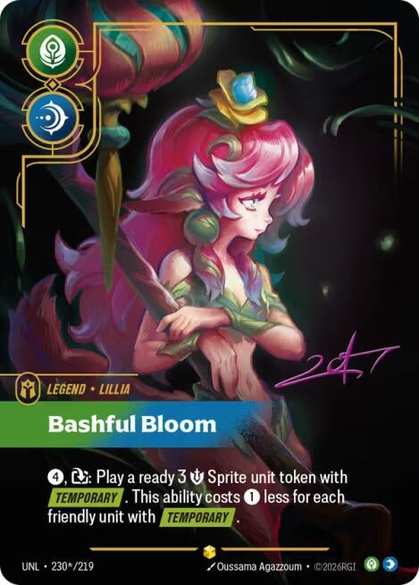 Image for Lillia - Bashful Bloom (Signature) (230*/219) (Unleashed) - Riftbound: League of Legends Trading Card Game
