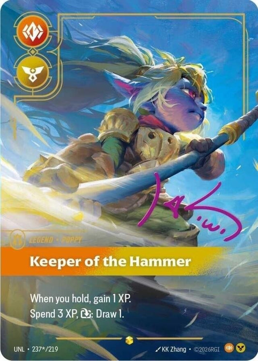 Image for Poppy - Keeper of the Hammer (Signature) (237*/219) (Unleashed) - Riftbound: League of Legends Trading Card Game