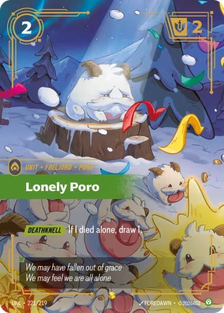 Image for Lonely Poro (Overnumbered) (221/219) (Unleashed) - Riftbound: League of Legends Trading Card Game