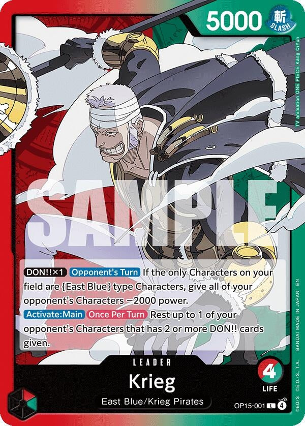 Image for Krieg (OP15-001) (OP15-001) (Adventure on Kami's Island) - One Piece Card Game