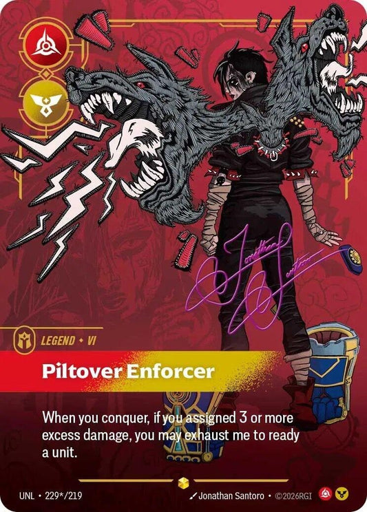 Image for Vi - Piltover Enforcer (Signature) (229*/219) (Unleashed) - Riftbound: League of Legends Trading Card Game