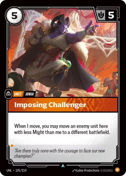 Image for Imposing Challenger (105/219) (Unleashed) - Riftbound: League of Legends Trading Card Game