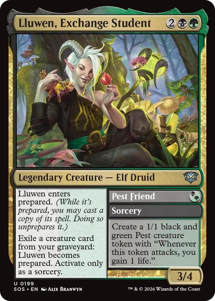 Image for Lluwen, Exchange Student (199) (Secrets of Strixhaven) - Magic: The Gathering