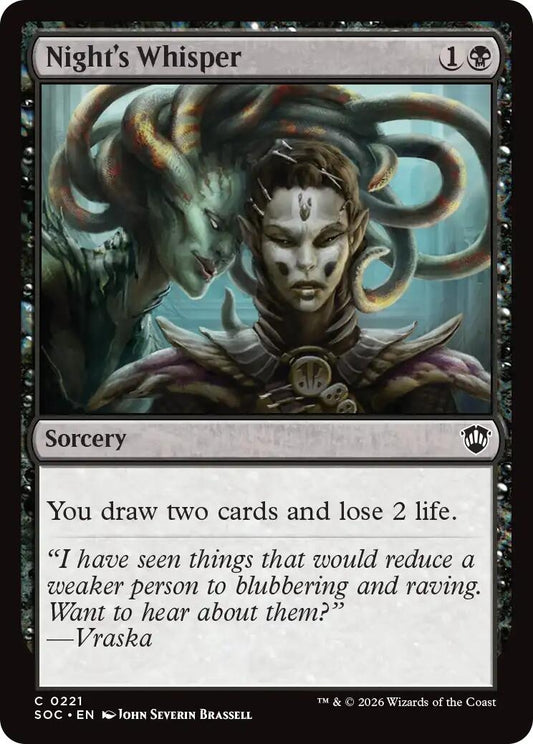 Image for Night's Whisper (221) (Secrets of Strixhaven) - Magic: The Gathering