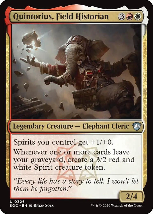 Image for Quintorius, Field Historian (326) (Commander: Secrets of Strixhaven) - Magic: The Gathering