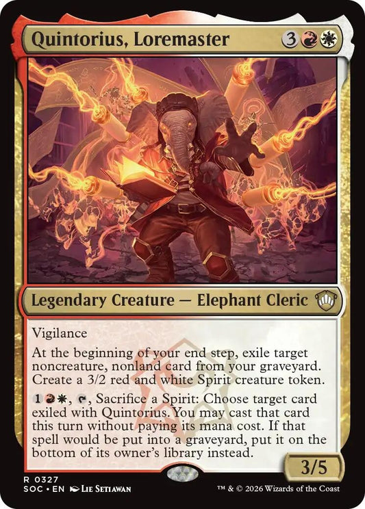 Image for Quintorius, Loremaster (327) (Commander: Secrets of Strixhaven) - Magic: The Gathering