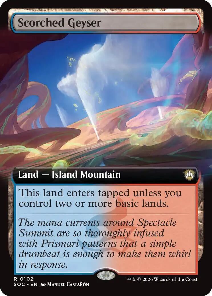 Image for Scorched Geyser (Extended Art) (102) (Commander: Secrets of Strixhaven) - Magic: The Gathering