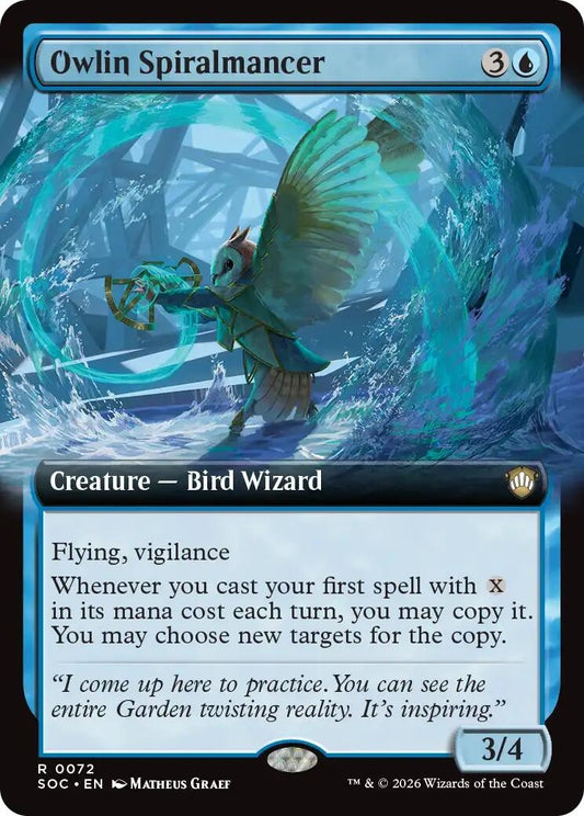 Image for Owlin Spiralmancer (Extended Art) (72) (Commander: Secrets of Strixhaven) - Magic: The Gathering