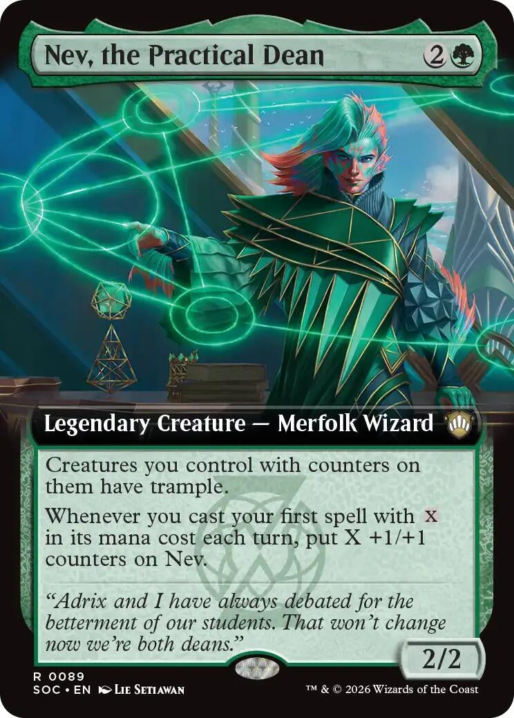 Image for Nev, the Practical Dean (Extended Art) (89) (Commander: Secrets of Strixhaven) - Magic: The Gathering