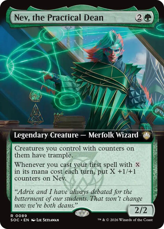 Image for Nev, the Practical Dean (Extended Art) (89) (Commander: Secrets of Strixhaven) - Magic: The Gathering