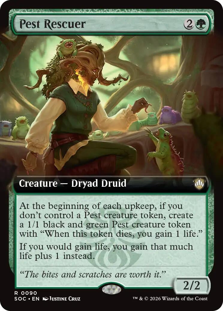 Image for Pest Rescuer (Extended Art) (90) (Commander: Secrets of Strixhaven) - Magic: The Gathering