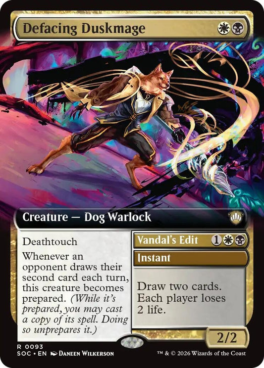Image for Defacing Duskmage (Extended Art) (93) (Commander: Secrets of Strixhaven) - Magic: The Gathering