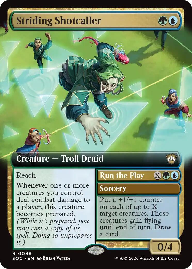 Image for Striding Shotcaller (Extended Art) (98) (Commander: Secrets of Strixhaven) - Magic: The Gathering