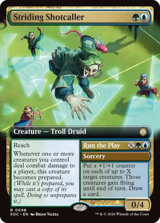 Image for Striding Shotcaller (Extended Art) (98) (Commander: Secrets of Strixhaven) - Magic: The Gathering
