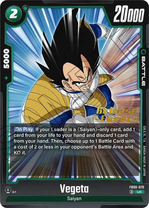 Image for Vegeta - FB09-070 (FB09-070) (Dual Evolution Release Event Cards) (FB09_PR) - Dragon Ball Super: Fusion World