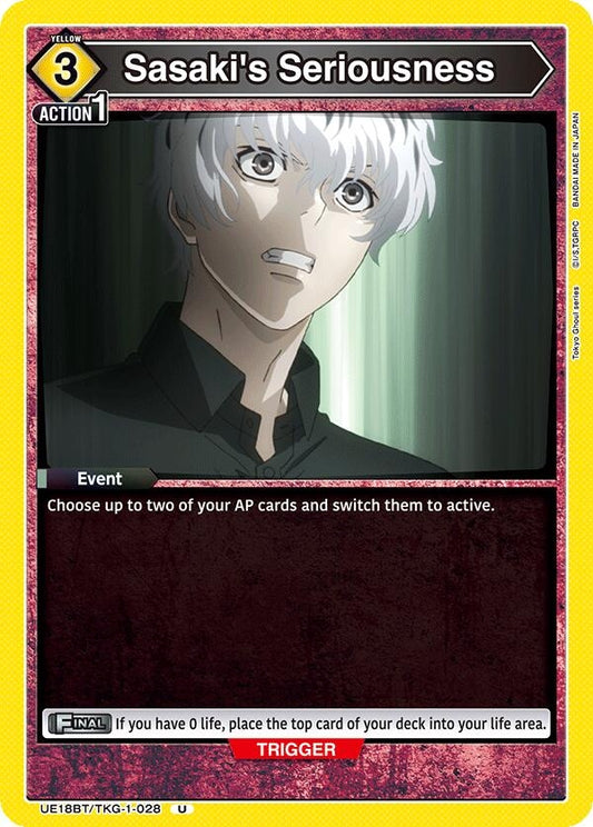 Image for Sasaki's Seriousness (UE18BT/TKG-1-028) (UE18BT: Tokyo Ghoul) - Union Arena