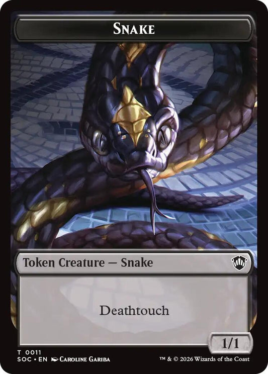 Image for Snake // Zombie Double-Sided Token (11 // 12) (Commander: Secrets of Strixhaven) - Magic: The Gathering