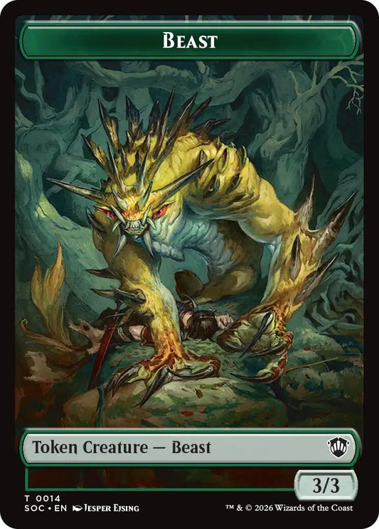 Image for Beast // Fractal (0004) Double-Sided Token (14 // 4) (Commander: Secrets of Strixhaven) - Magic: The Gathering