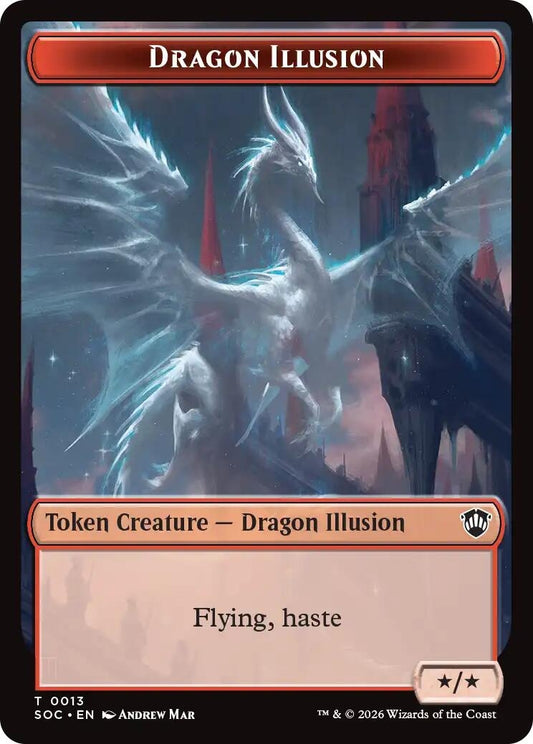 Image for Dragon Illusion // Elemental (0002) Double-Sided Token (13 // 2) (Commander: Secrets of Strixhaven) - Magic: The Gathering